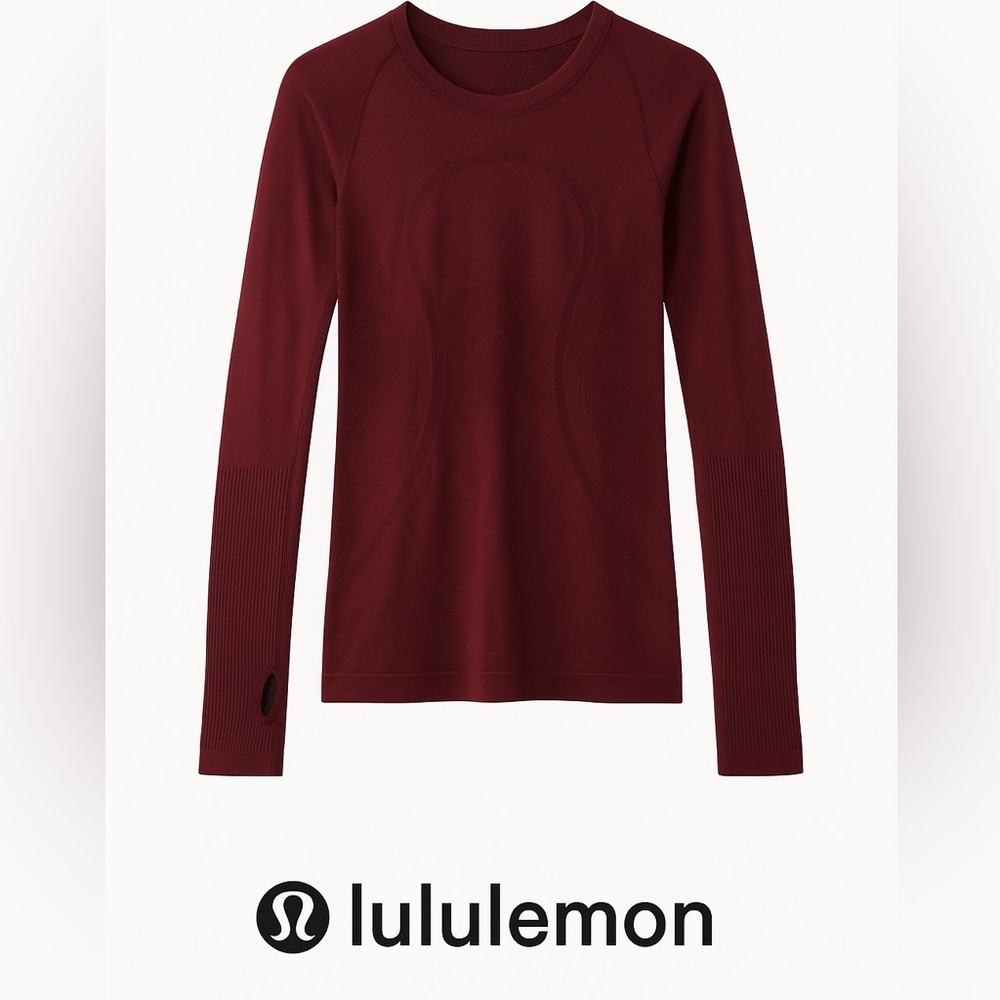 Lululemon Burgundy Long Sleeve Top. Size 8.